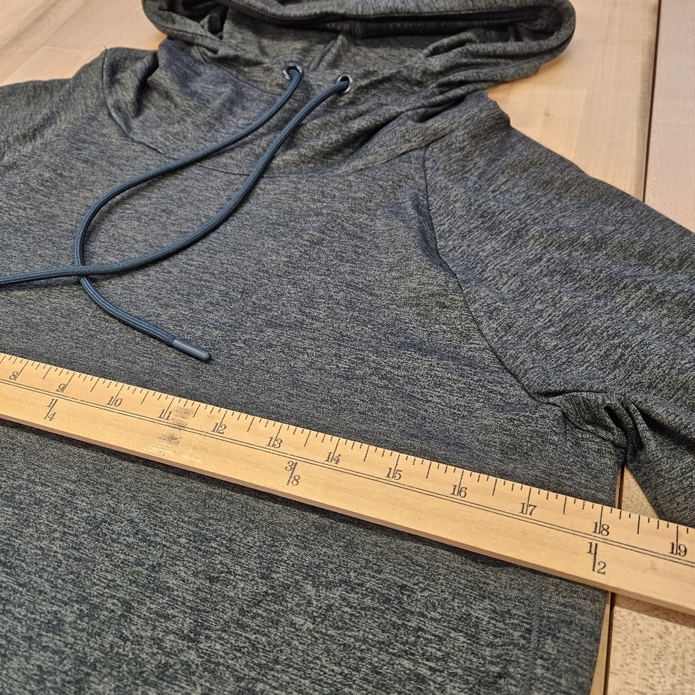 Athleta Uptempo Hoodie Women’s Size Small Gray Heather Thumbholes Drawstring - Picture 4 of 9